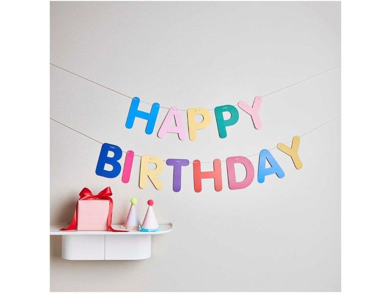 Rico Design Girlande Happy Birthday, Magic Rainbow 5 m, Meh Dekorative Papiergirlande zum Geburtstag