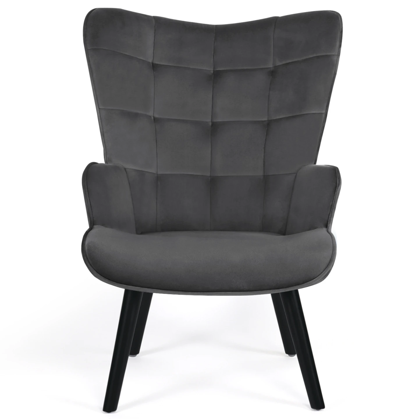 Fauteuil scandinave ANIA en velours gris