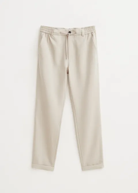 Pantalon met gemêleerde look zand (ZND.L)