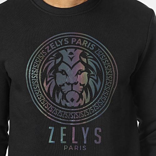 Sweat Crewneck Réfléchissant A Strass Jota Noir