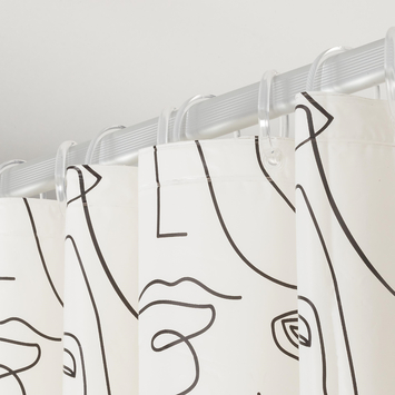 Sealskin douchegordijn mind 180x200cm zwart/wit