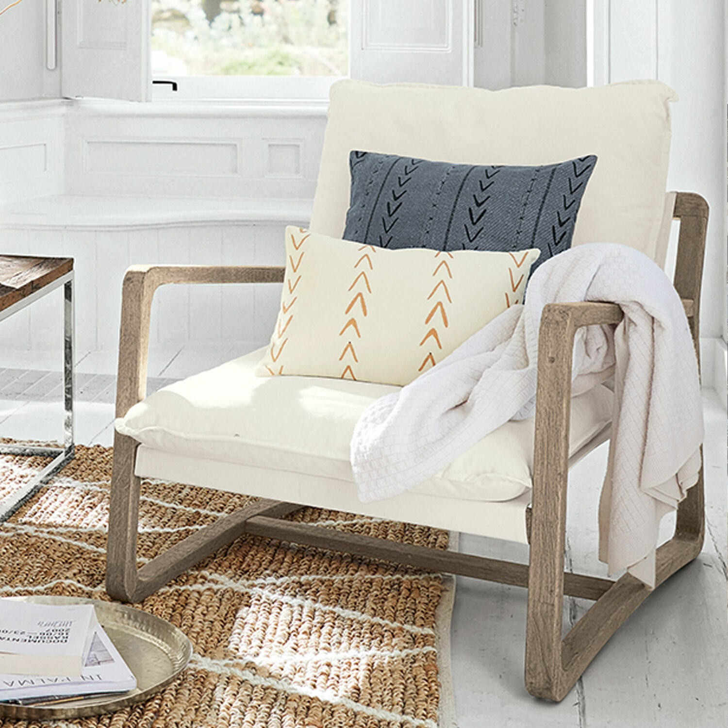 Sessel Jowna creme/braun