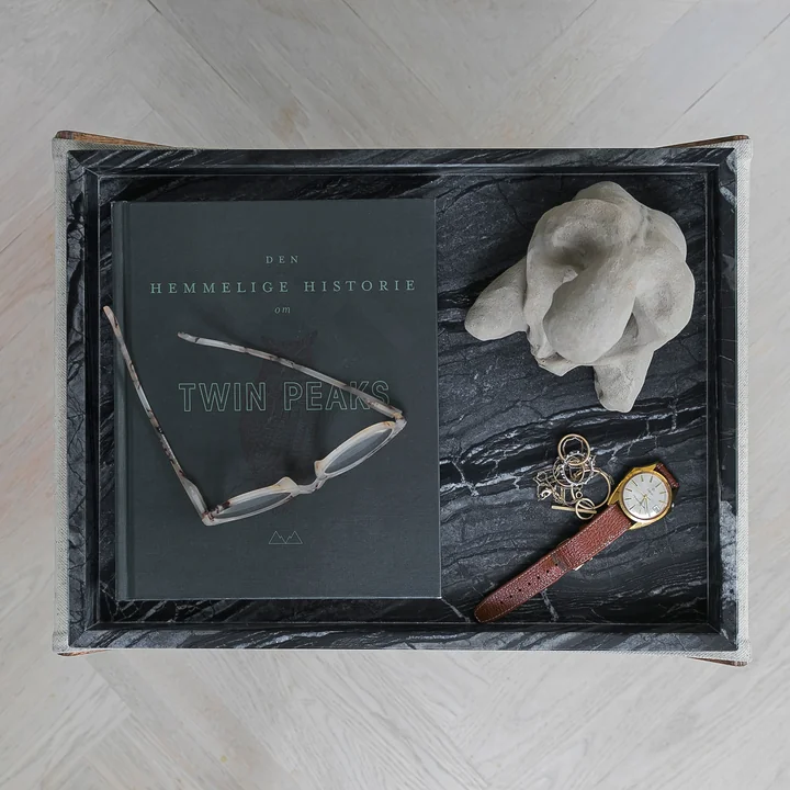 Mette Ditmer - Marble Tablett, 16 x 31 cm, dark forest