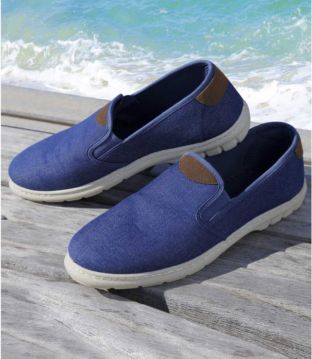Mocassins en Denim Elastiqués