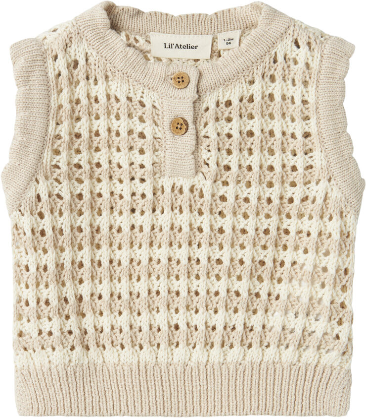 Lil' Atelier NBFBOA KNIT VEST LIL Turtledove/gray morn