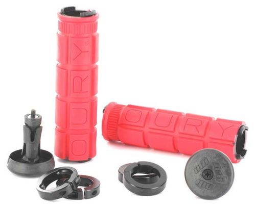 Oury Paire de Grips MOUNTAINS Lock On Rouges