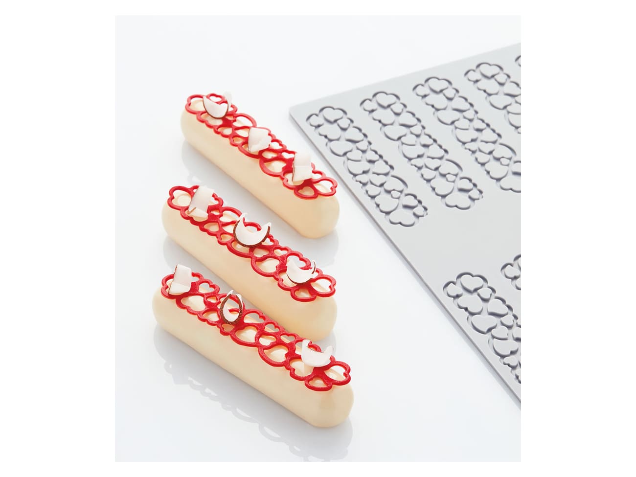 Moule silicone Pavodécor - Décor petits coeur - 10 empreintes - Pavoni