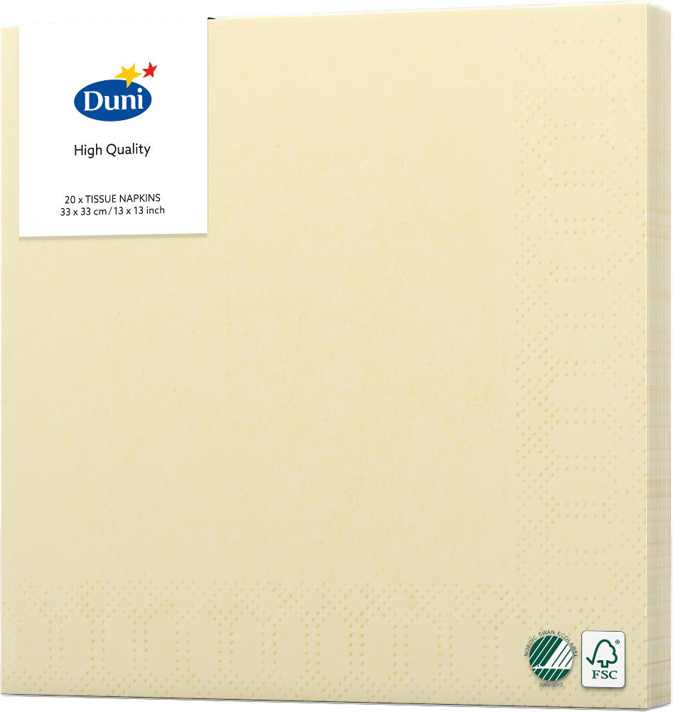 Duni servetten crème 33 x 33 cm 20 stuks