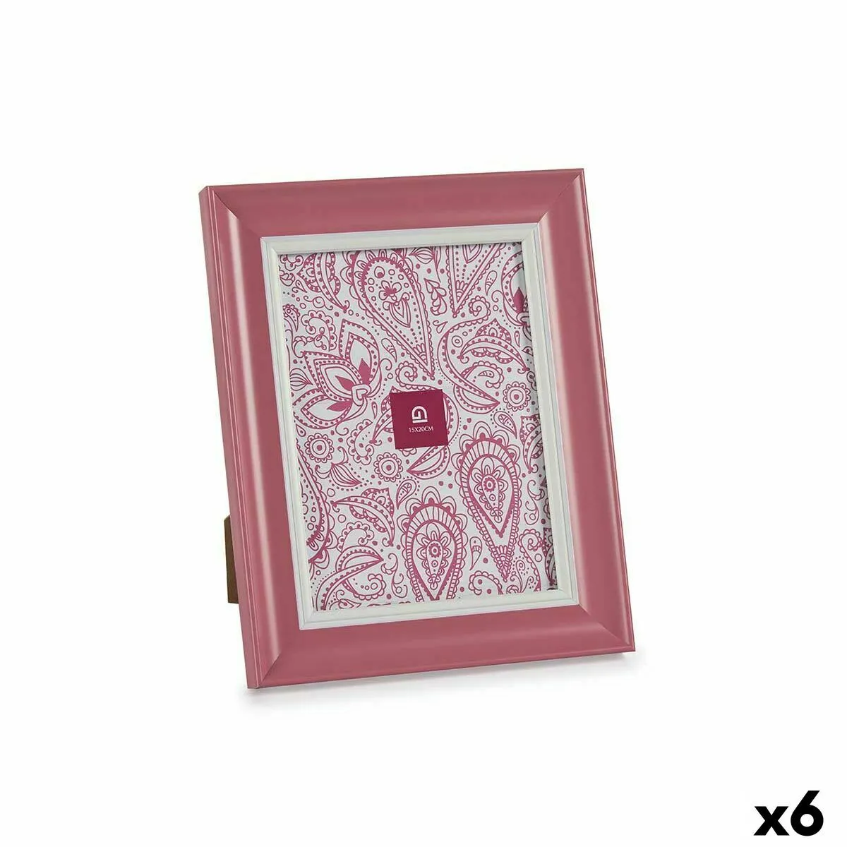 Gift Decor Cadre photo Verre Rose Plastique (6 Unités)