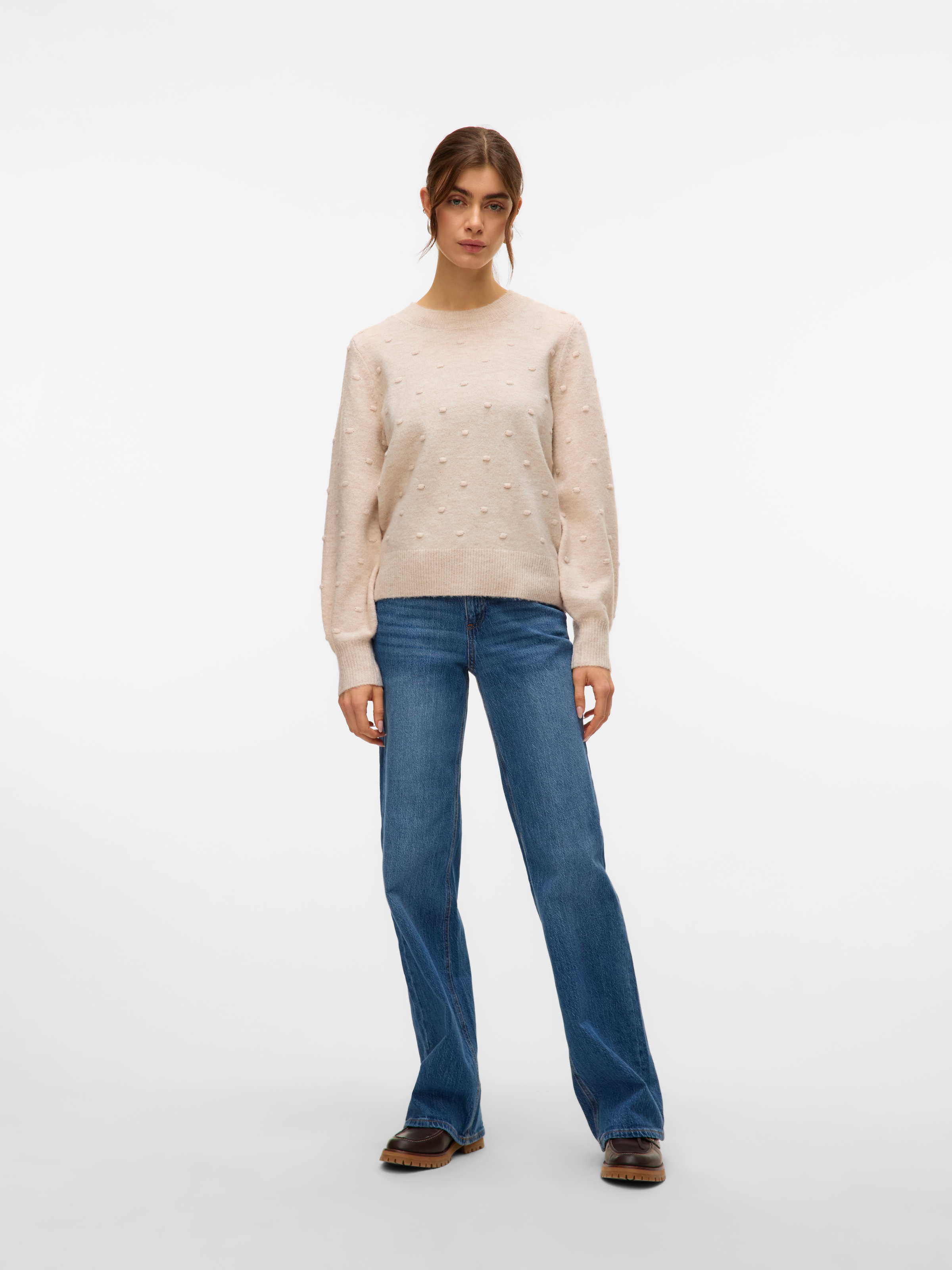 Vero Moda Rundhalspullover »VMFRANCESCA LS O-NECK PULLOVER BOO«