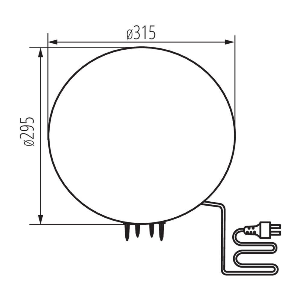 Tuinbal Stono in grijs E27 IP65 315mm