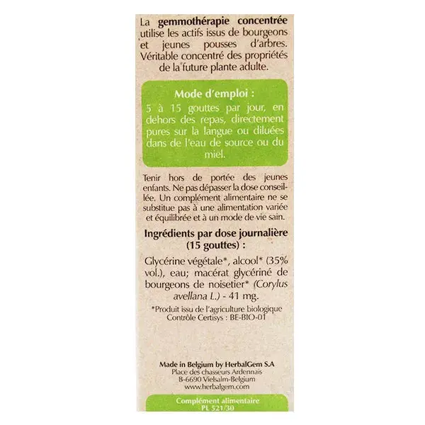 Herbalgem Macérat Concentré Noisetier Bio 30ml
