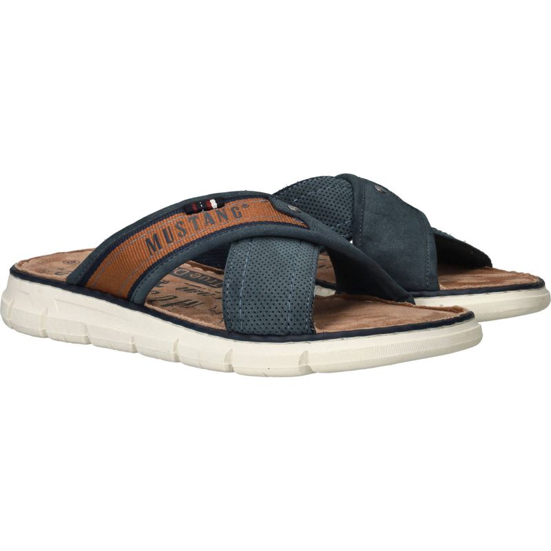 Mustang Slippers Blauw Heren