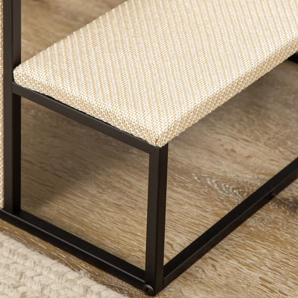 Pet Stairs 3-Trinns Kattetrapper Hundetrapper Med Skrapebrett Og Hengende Lekeball Dyretrapper Stål Sisal Creme White + Black 51X54X53Cm
