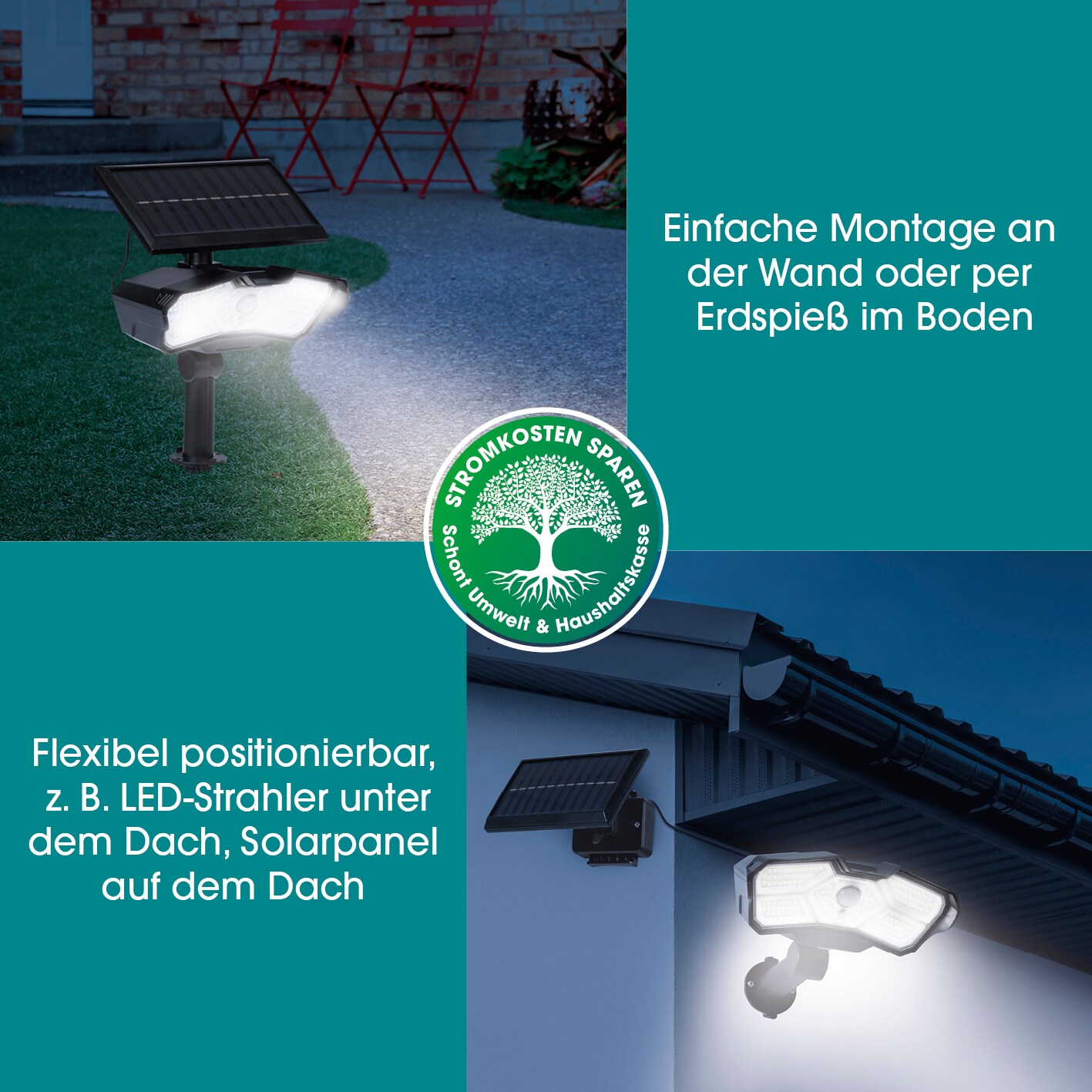 EASYmaxx Solar-Leuchte 3,7V schwarz