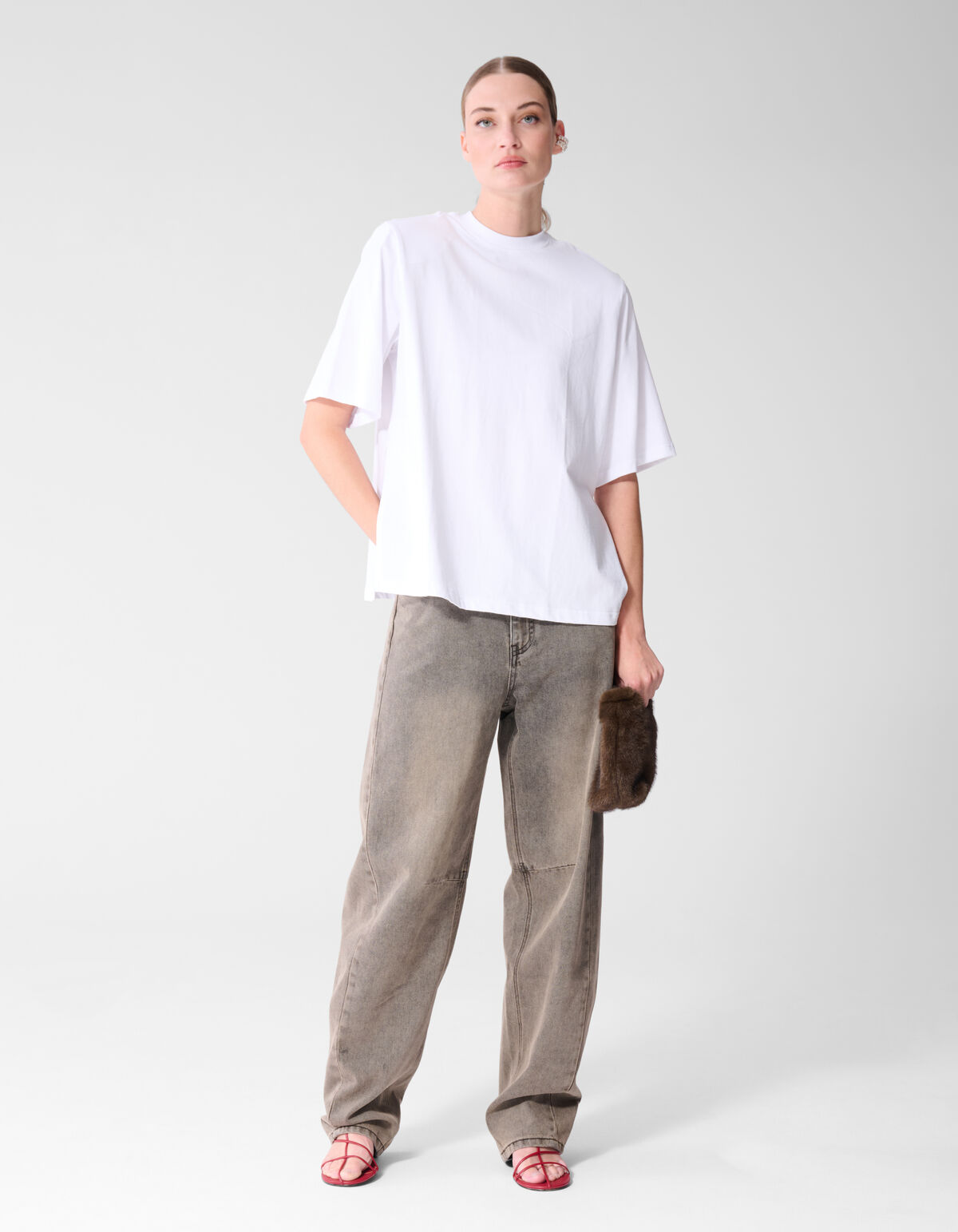 Sculpted Barrel Fit Jeans Grijs