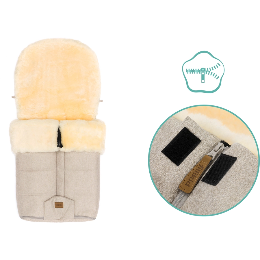 fillikid Winterfußsack Jarvis Lammfell Sand Melange