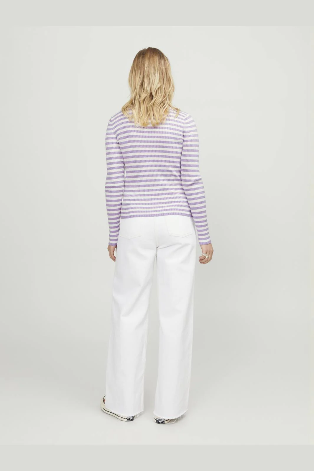 Jjxx Jxjodi Tight Stripe Crew Neck Knit 4412397 lilac breeze cloud dancer