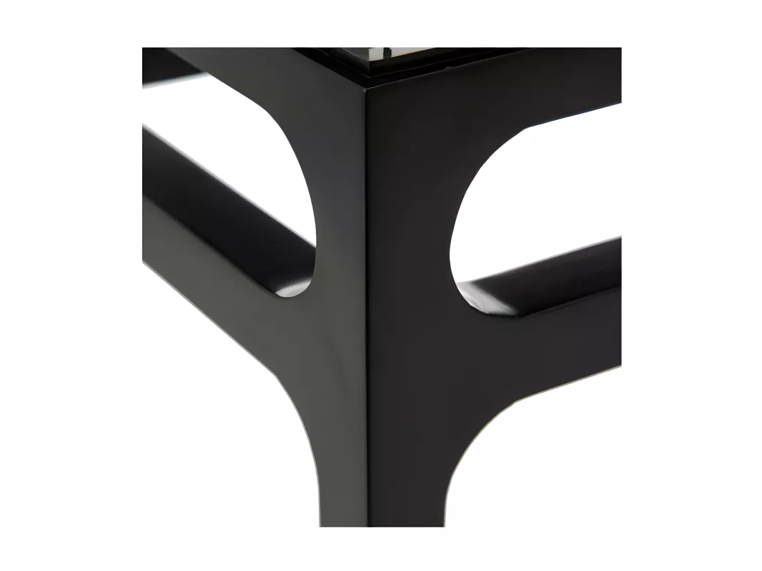 Armoire de salon 2 portes Blanc & Noir/Bois - VINTA