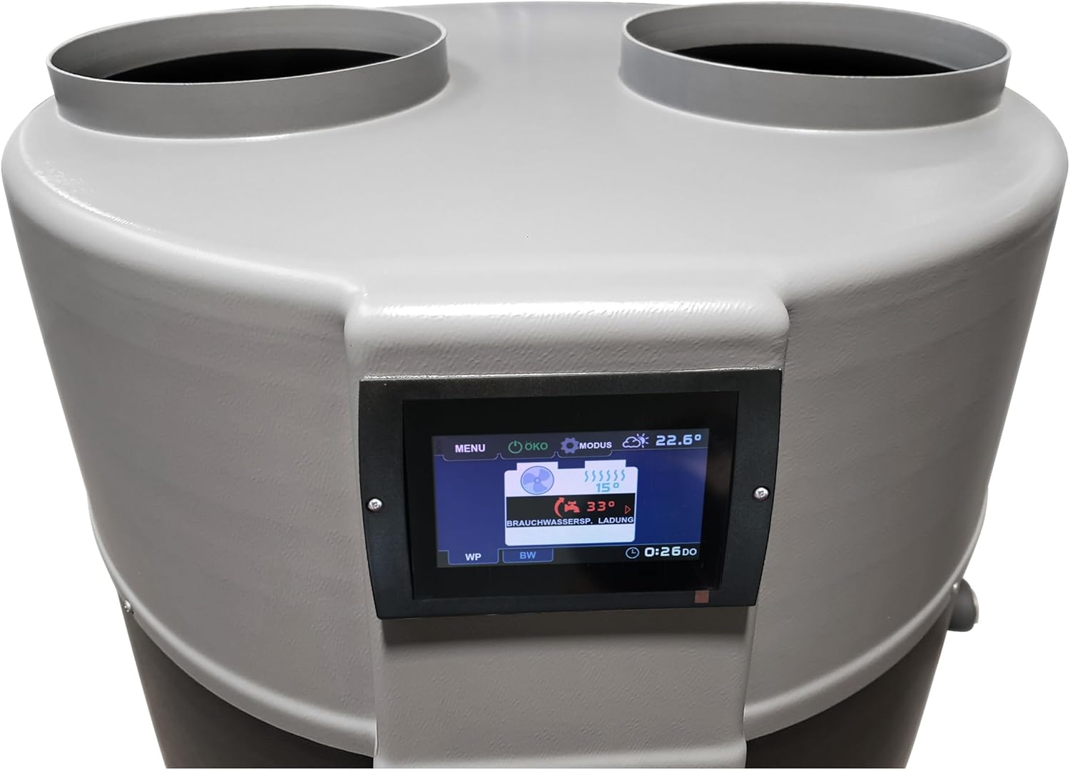 Wärmepumpe DROPS D4.2 (C) – Luft-Wasser-Wärmepumpe zur Warmwasserbereitung mit 2,85kW Leistung, COP 3,42, SG Ready, A+, PV-kompatibel, Umwälzpumpe & Plattenwärmetauscher, 57dB - Innenbereich