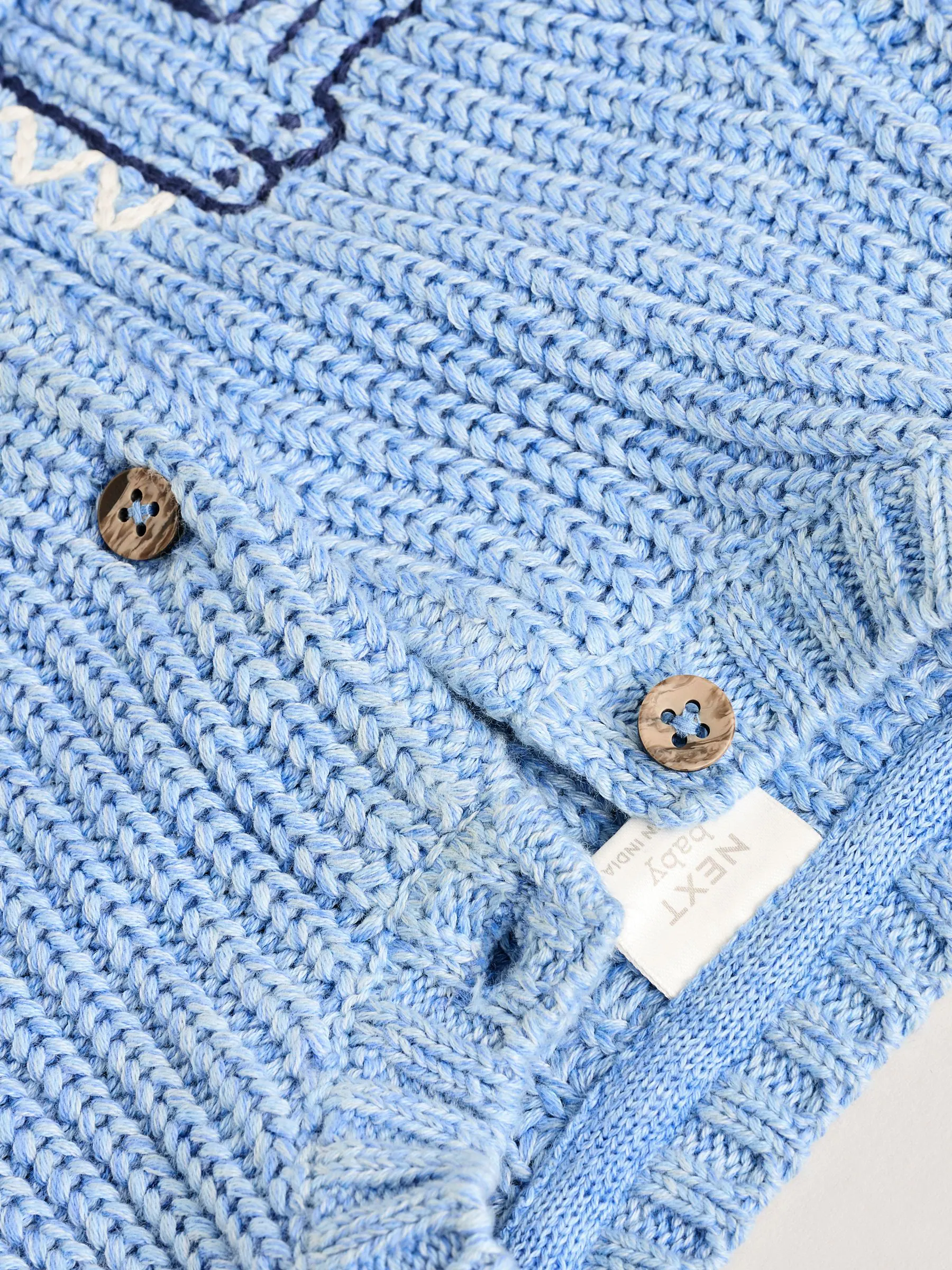 Blauw met krokodillenprint - 100% katoenen vest (0mnd -2jr)