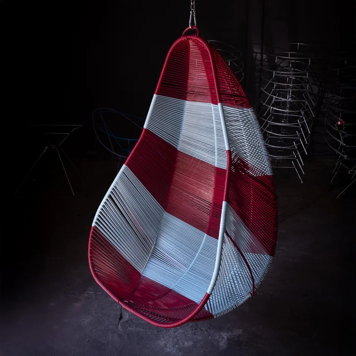 Acapulco Design - Acapulco Hängestuhl, CDMX_2, eggshell / burgundy red