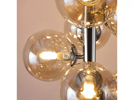 Lampadaire moderne à sphères en verre ambré - Ambrosia