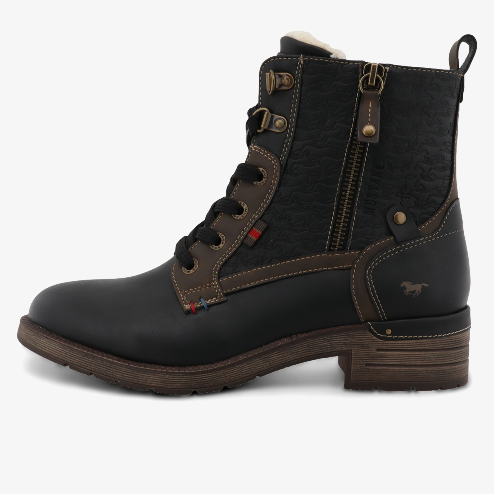 MUSTANG Damen Schnürstiefeletten schwarz