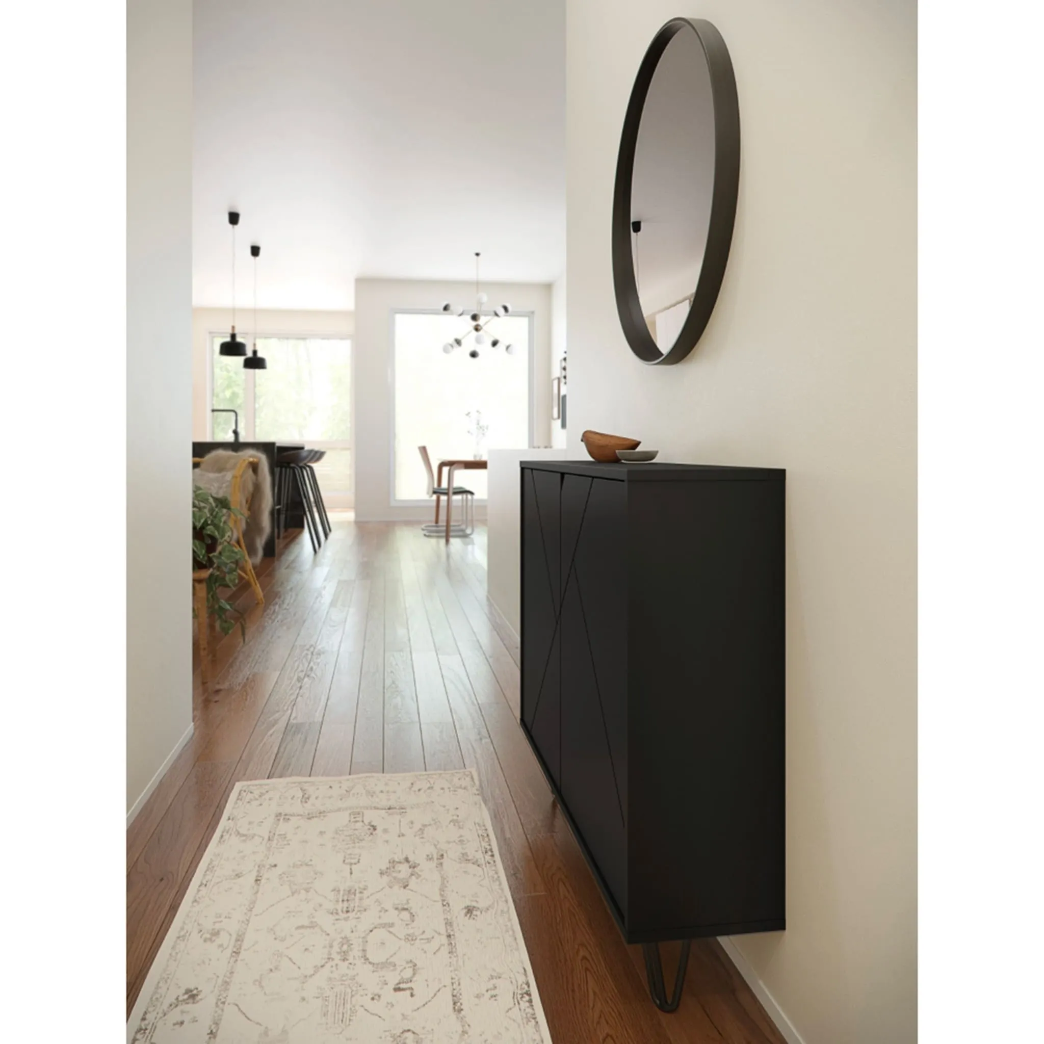 Nexera Console de Rangement 2 Portes Slim - Noir