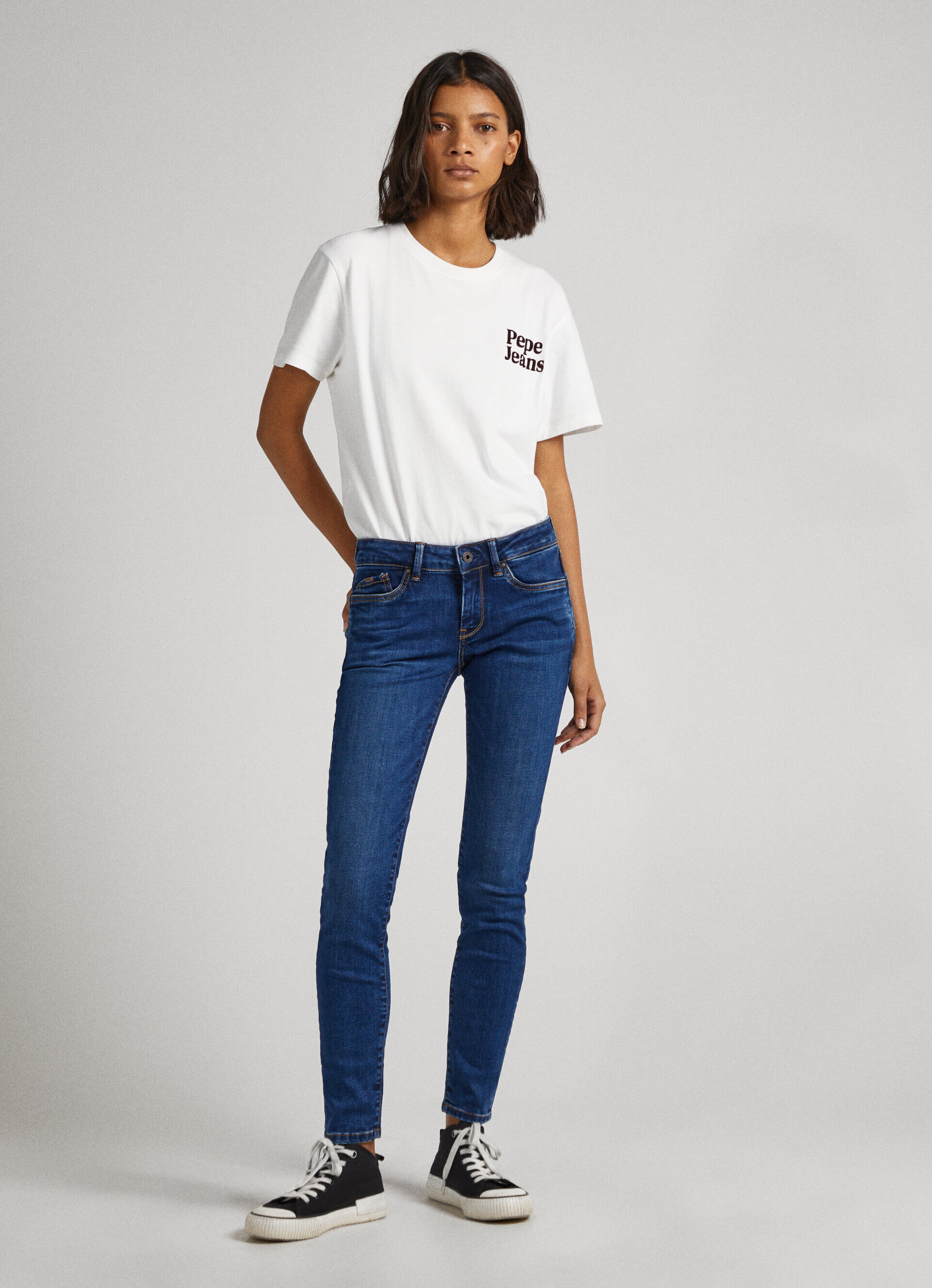 CALÇA JEANS PIXIE FIT SKINNY TIRO TAMANHO MÉDIO - jeans