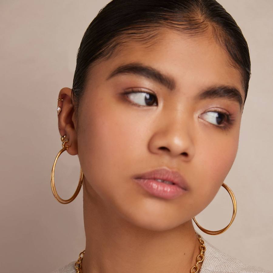 Orelia Jewellery Interlocking Textured Large Hoops