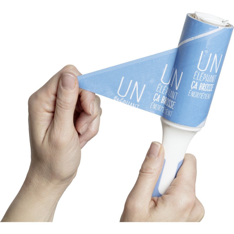 Brosse adhésive 42 feuilles imprimées Eléphant