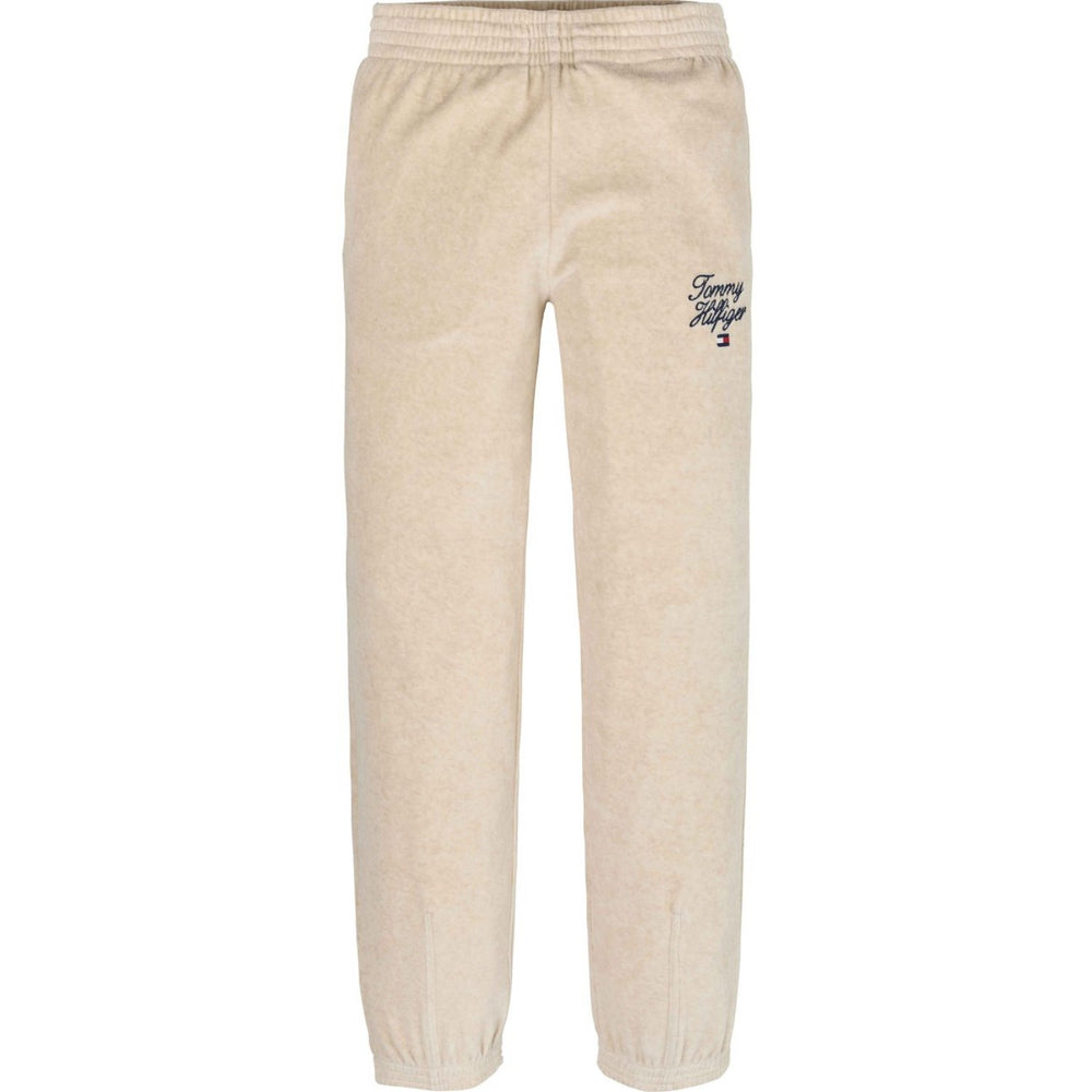 Køb Tommy Hilfiger Heathered Oat Script Velour Bukser