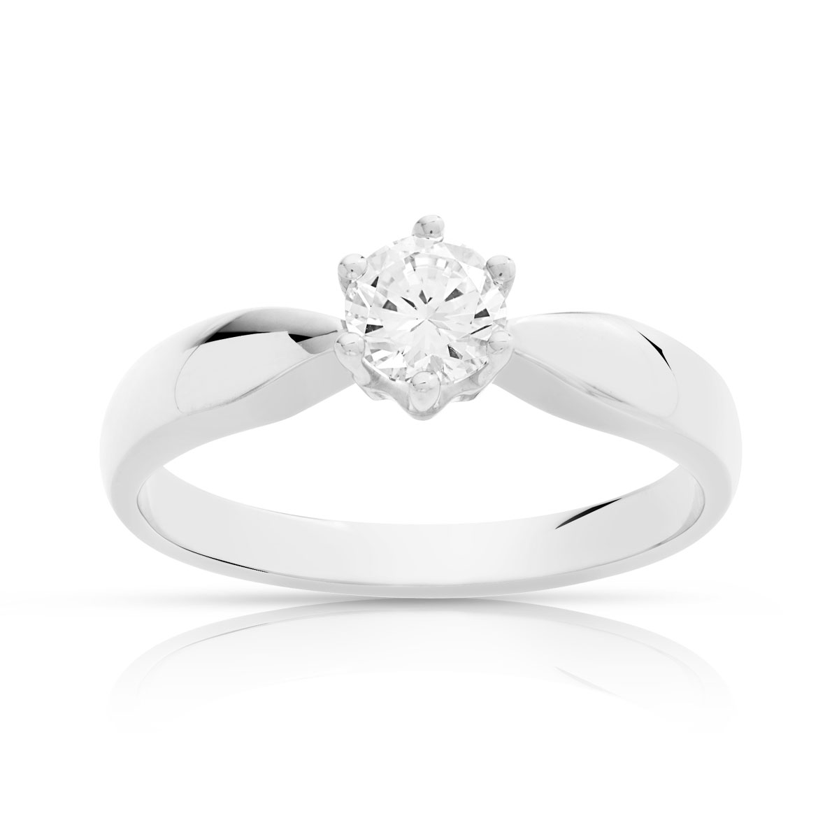 Bague solitaire or 750 diamant 40/100e de carat