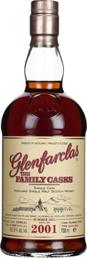 GLENFARCLAS VINTAGE 2001 FAMILY CASKS 70CL
