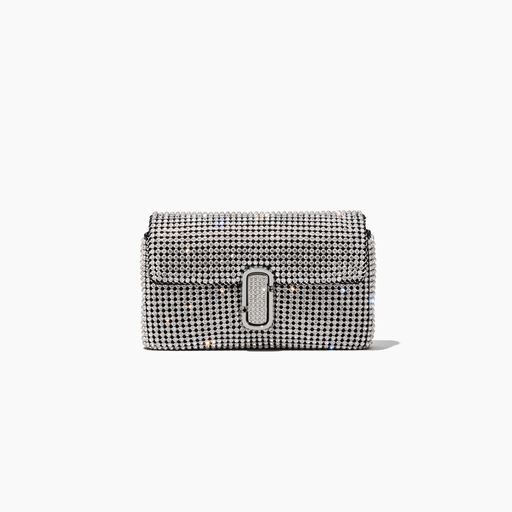 Marc Jacobs The Rhinestone J Marc Mini Skuldertaske, Sølv