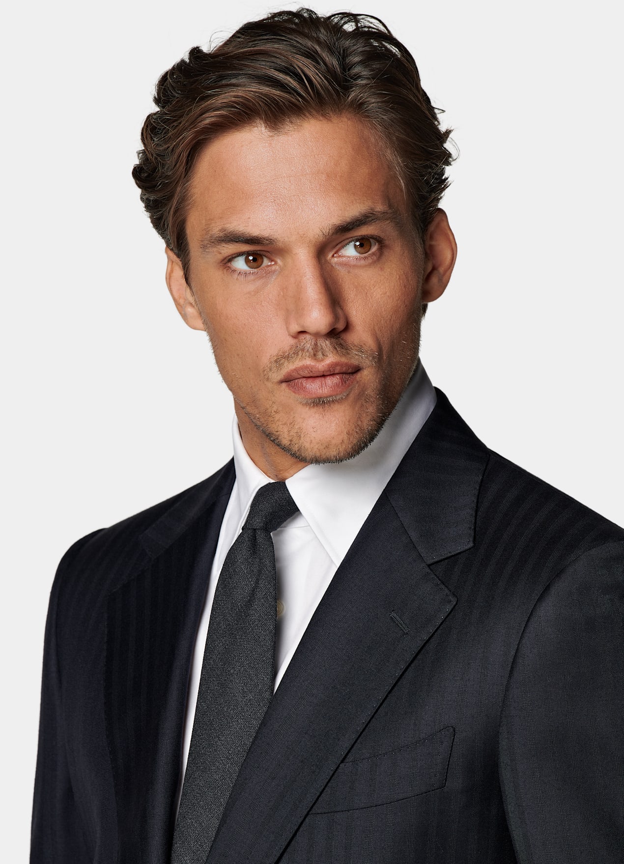 Costume Milano coupe Tailored bleu marine à rayures