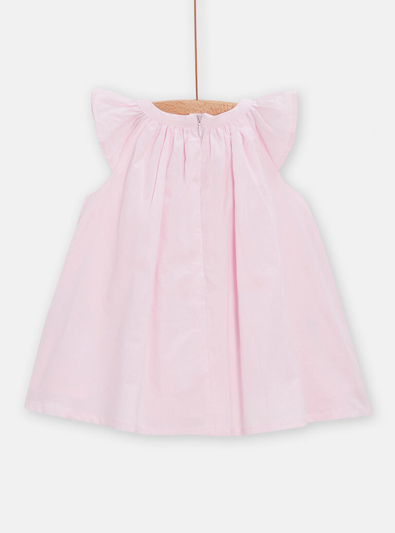 Robe cérémonie à smocks rose pour bébé fille