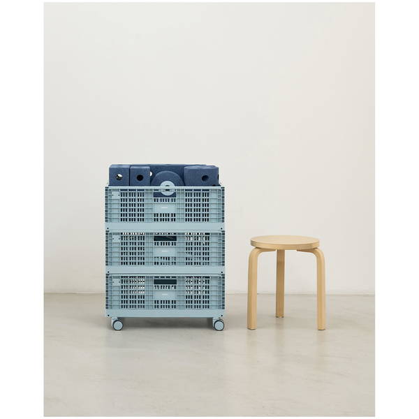 MODUMODU   Aufbewahrungsbox 3er Set mit Rädern sky blue