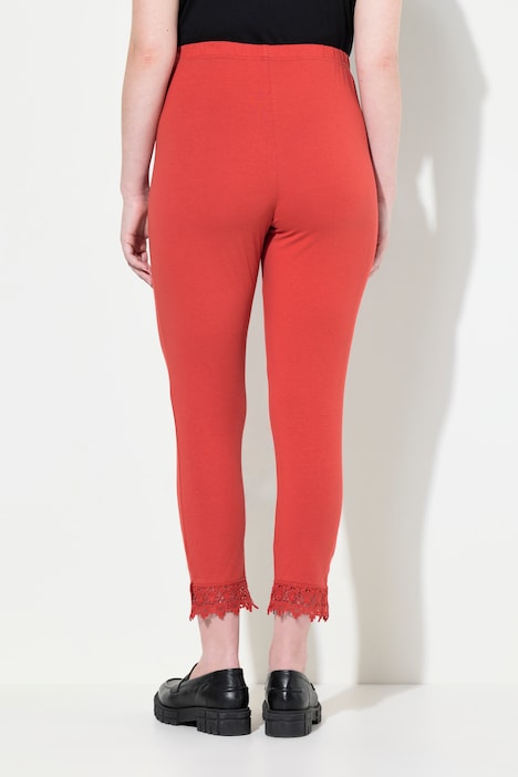 7/8-Leggings, Saumspitze, Biobaumwolle
