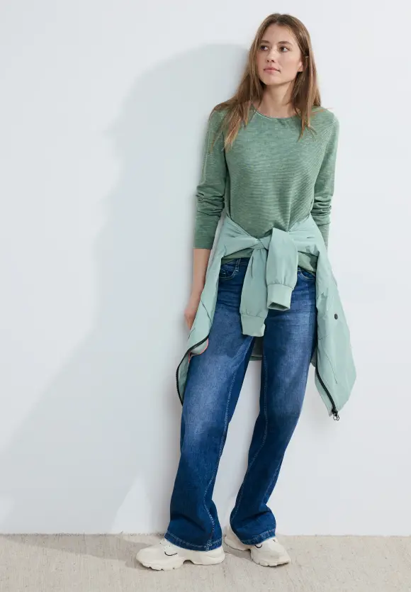 Struktur Pullover - heather sage green melange