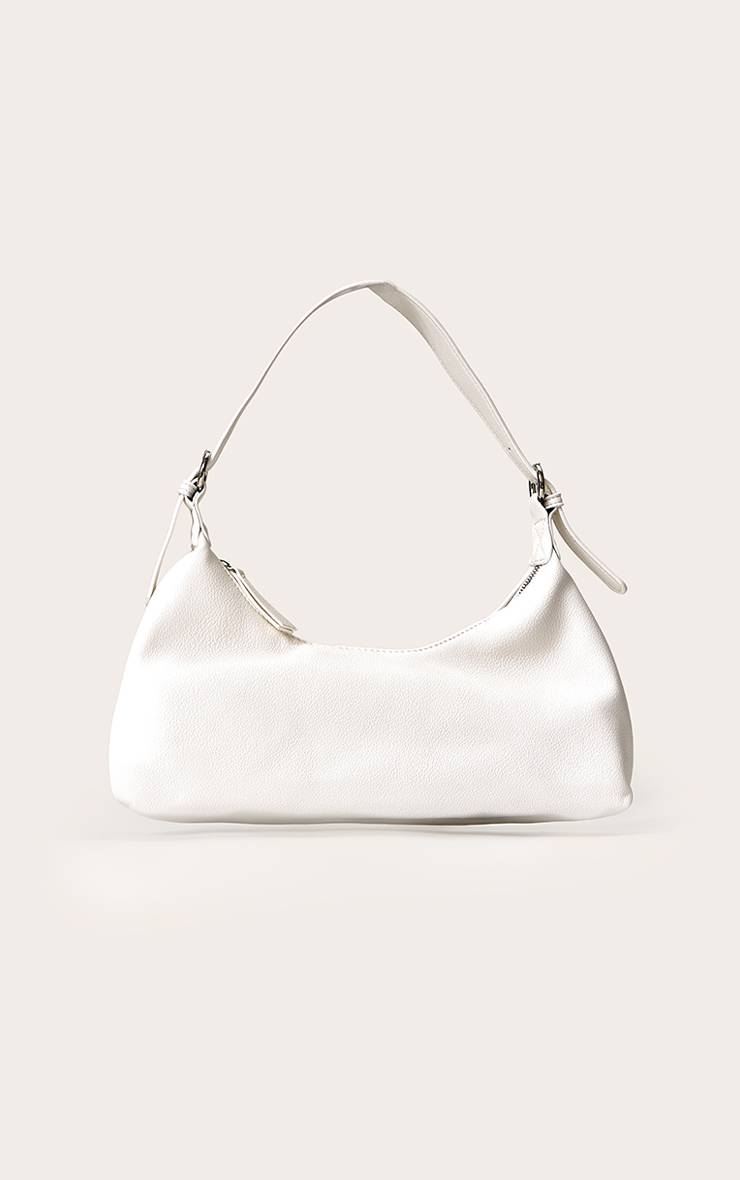 Blanc Cassé Sac À Bandoulière Incurvé Allongé En Synthétiquecuir