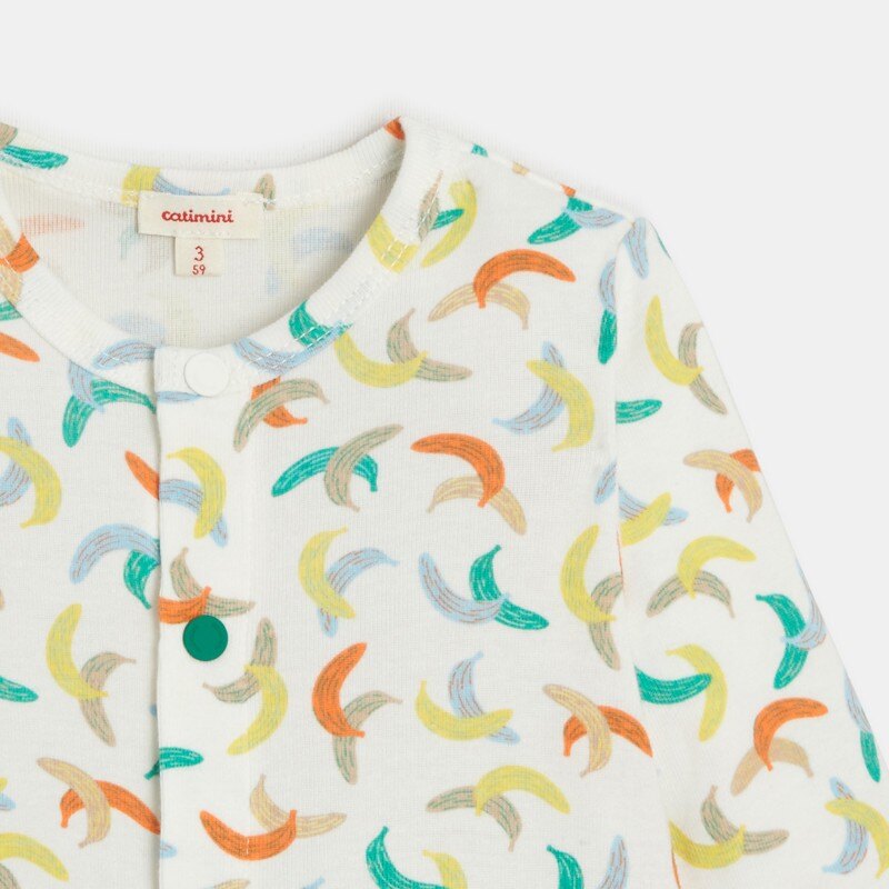 Pyjama bébé à imprimés bananes blanc Catimini Blanc