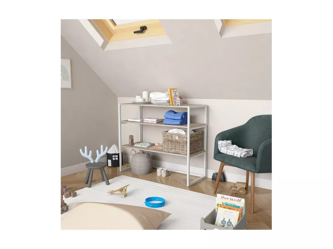 Portant vêtements sous combles étagères L100 x H85 cm