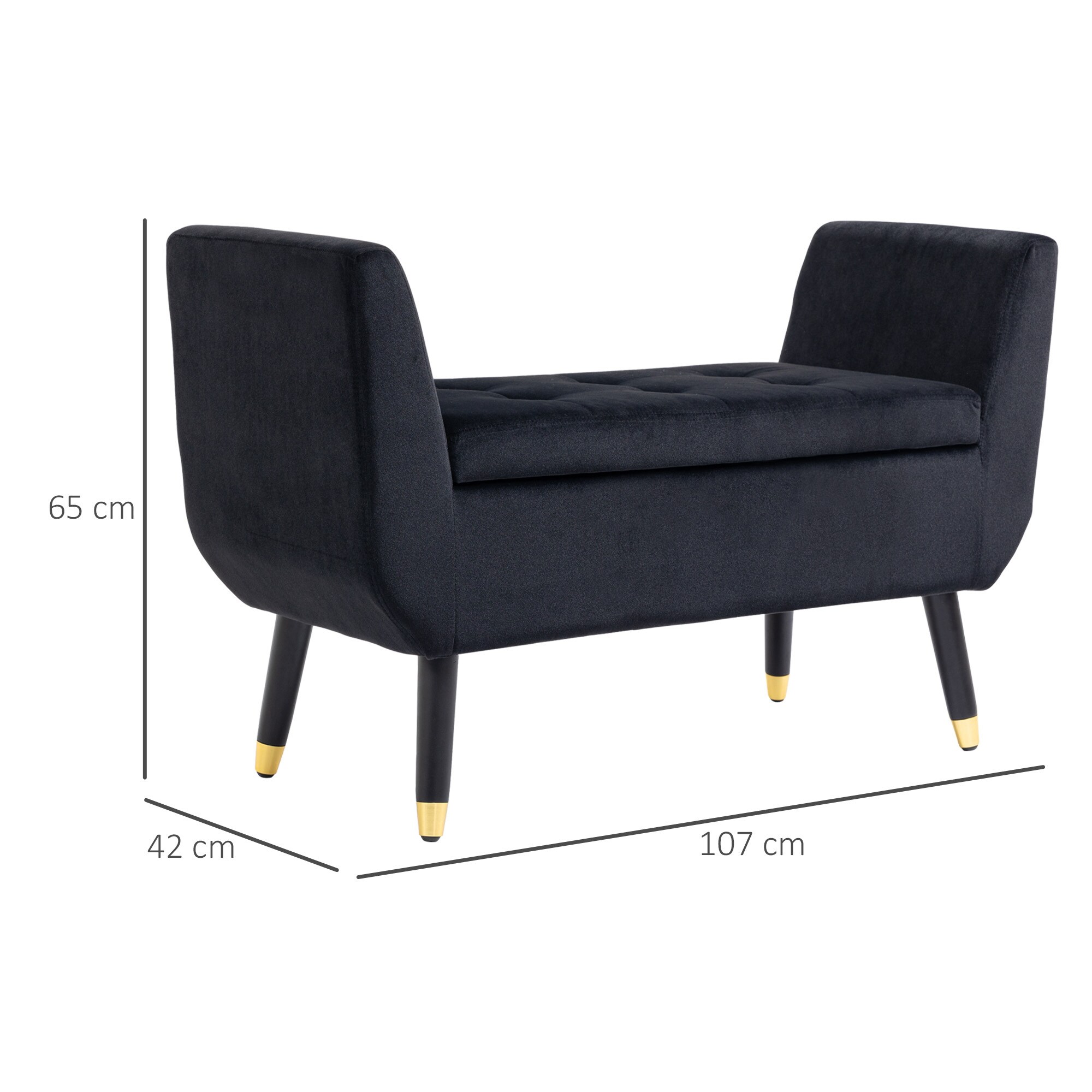 HOMCOM Sitzbank mit Stauraum 107B x 42T x 65H cm