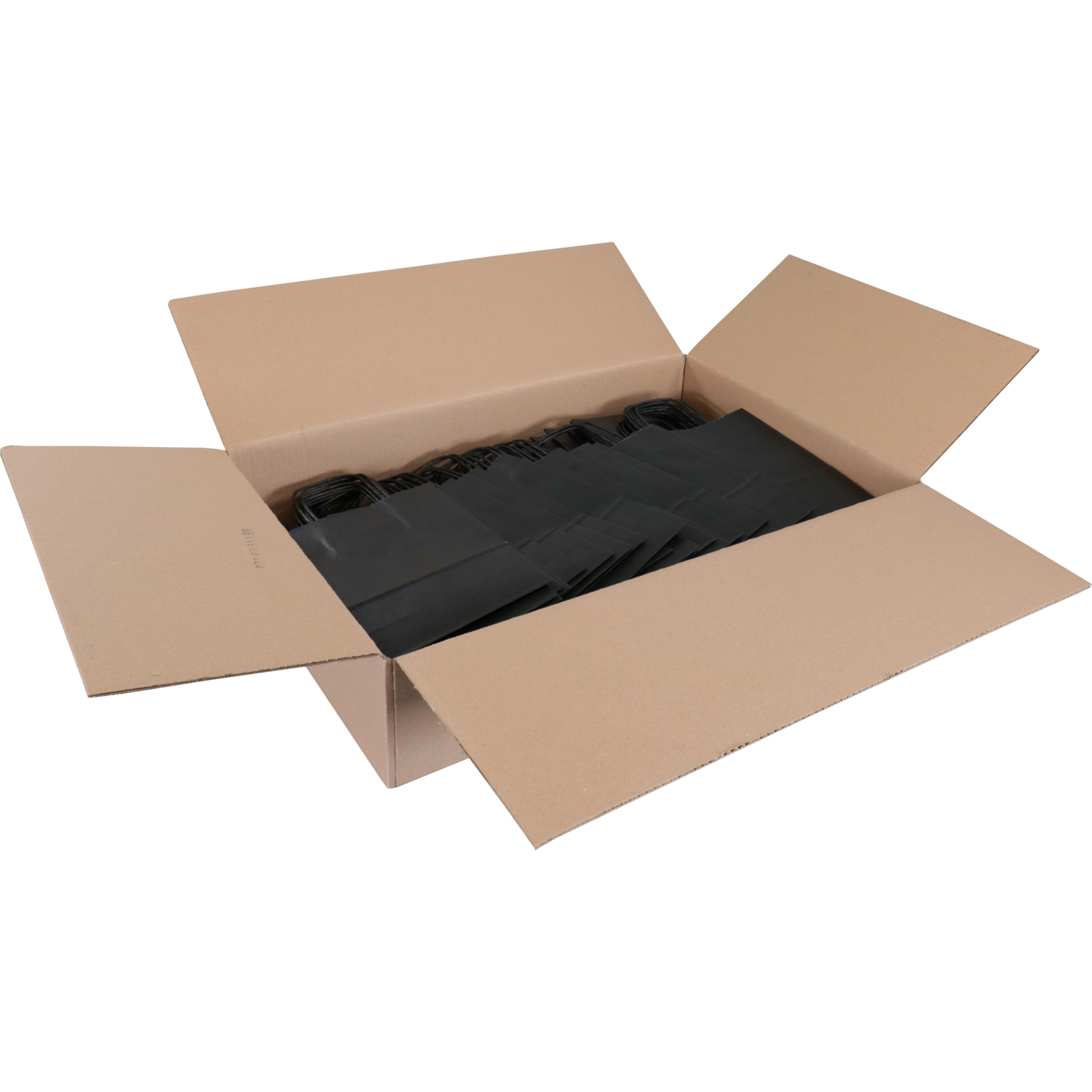 Tas, Kraftpapier, gedraaid papieren koord, 18x 8x24cm, draagtas, zwart