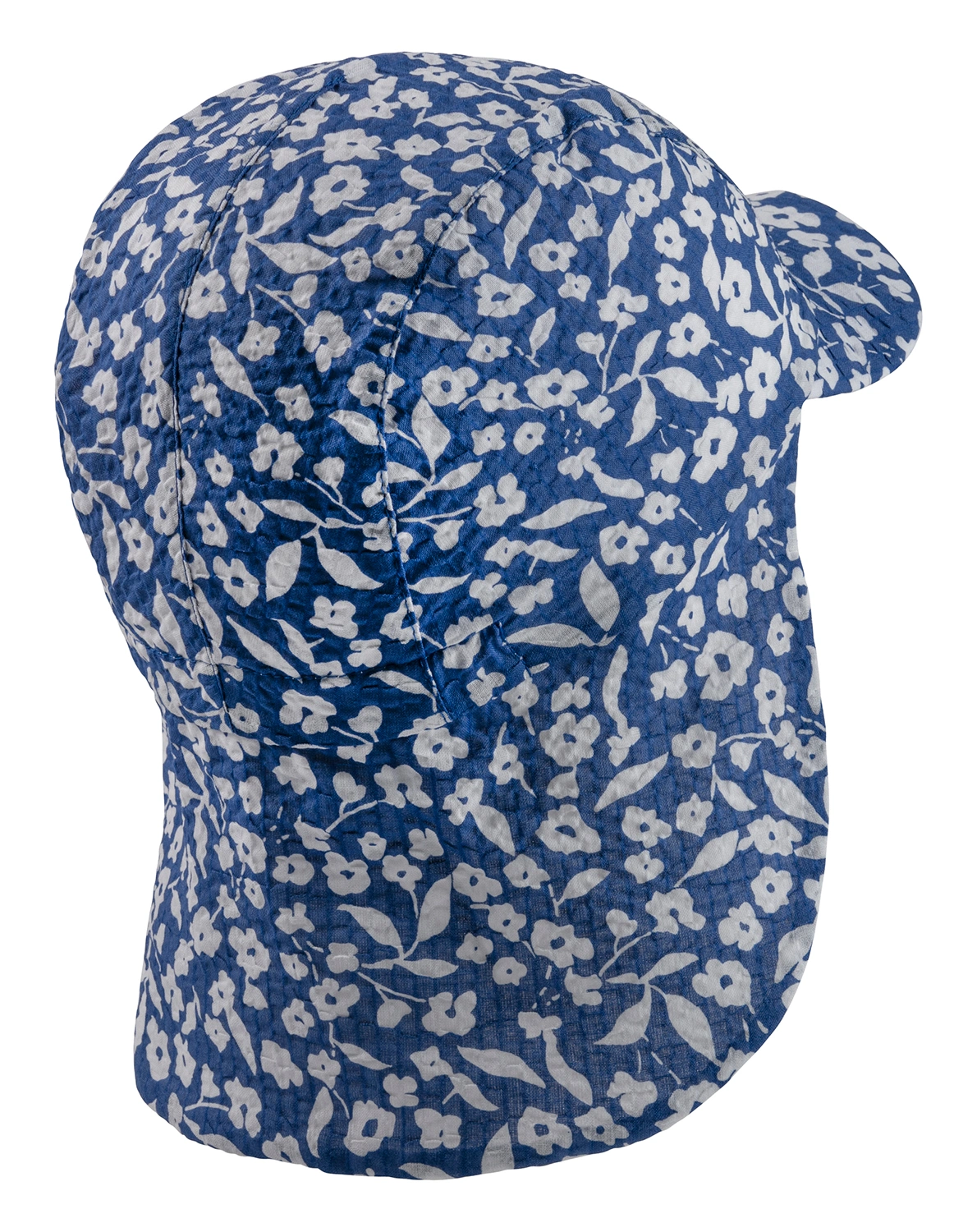 Schirmmütze BLUMEN mit Nackenschutz in blau