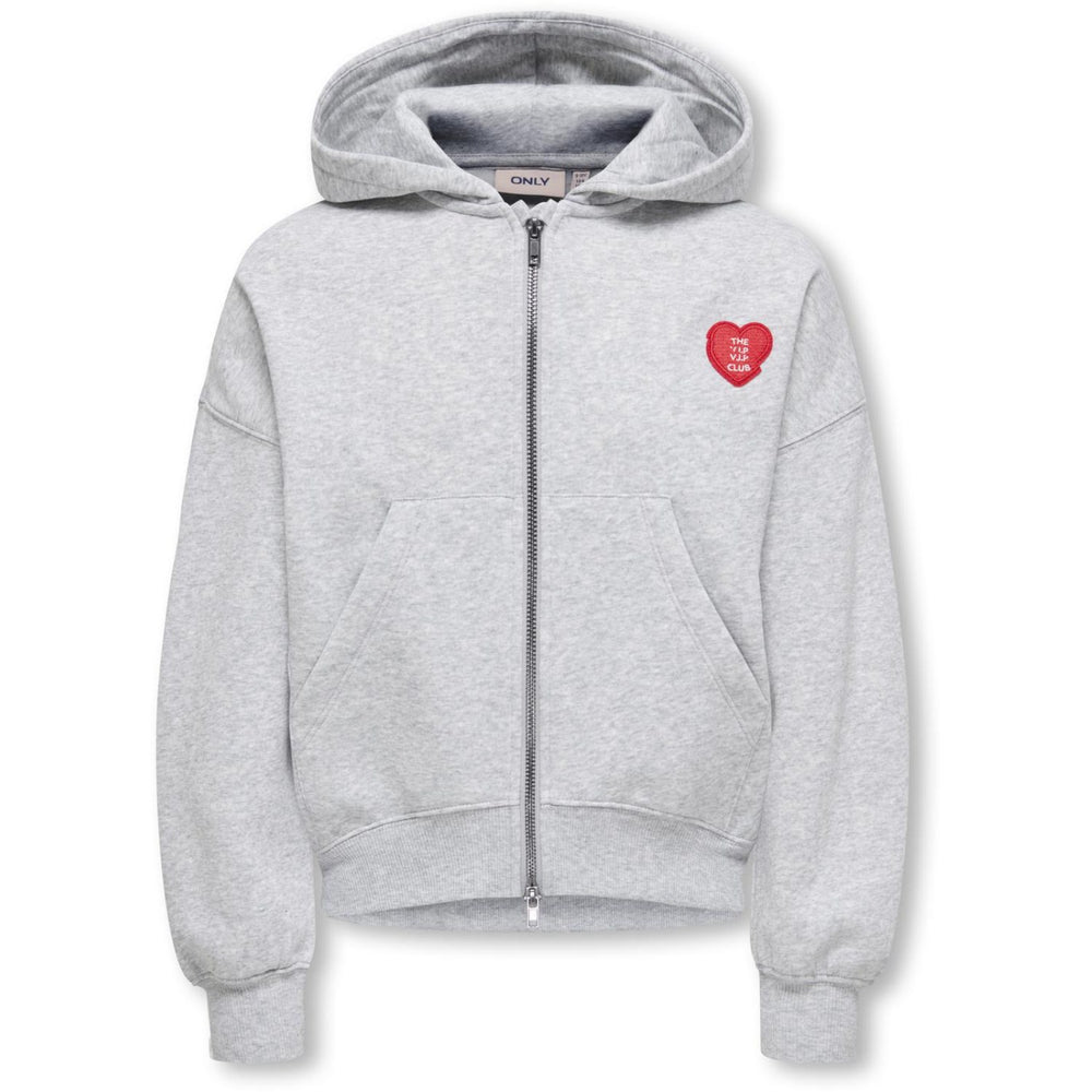 Køb kids ONLY Light Grey Melange Kogevisa L/S Zip Hætte Ovs Swt