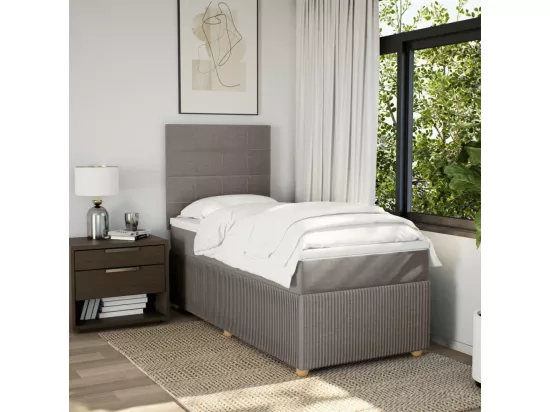 Sommier à lattes de lit avec matelas Taupe 90x190 cm Tissu