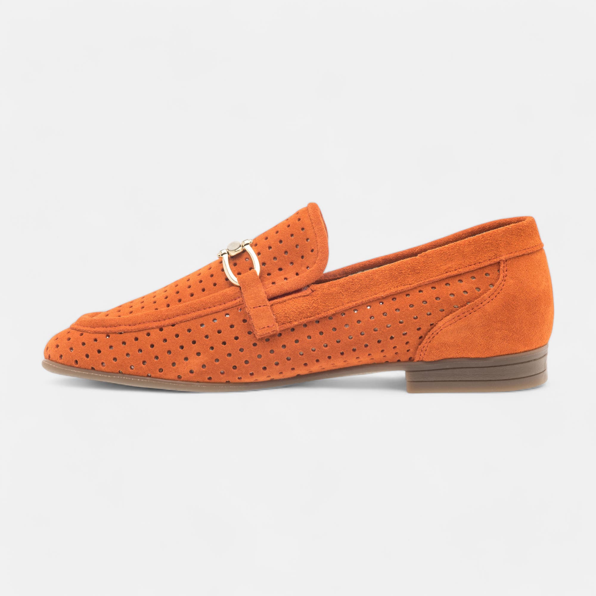 Mocassins Femme en cuir orange